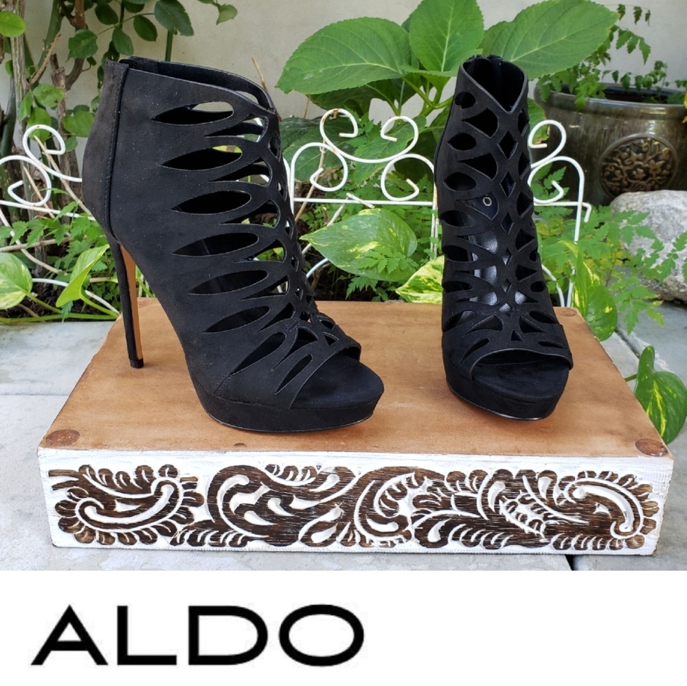 Sexy Aldo Caged Platform Laser Cut Stilletos